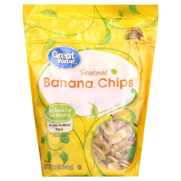 Organic yellow banana chips